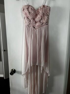 Speechless Blush Pink Formal Dress with Spaghetti Straps